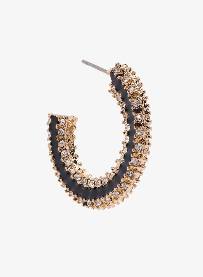 ايلا أقراط دائرية مرصعة بالماس